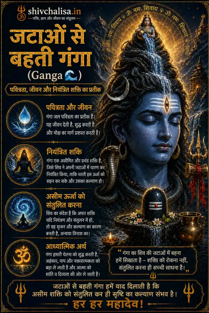 भगवान शिव के प्रतीक और उनका अर्थ (Shiva Symbols Meaning) – त्रिशूल, डमरू, नाग और अन्य रहस्य 6 shiva ganga meaning