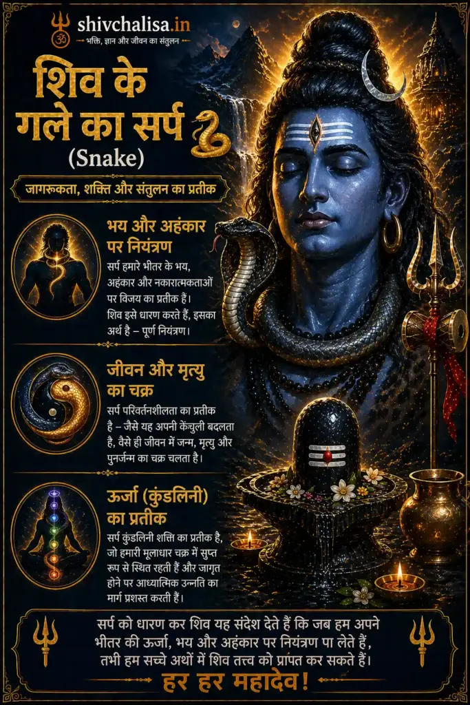 भगवान शिव के प्रतीक और उनका अर्थ (Shiva Symbols Meaning) – त्रिशूल, डमरू, नाग और अन्य रहस्य 5 shiva snake meaning