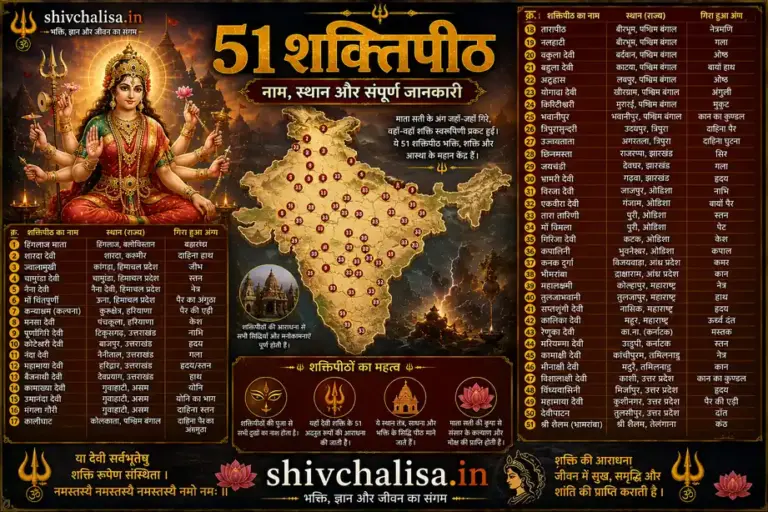51 शक्तिपीठ – सती के 51 अंग, संपूर्ण नाम, स्थान और कथा | पूरी जानकारी एक जगह 1 51 Shaktipeeth
