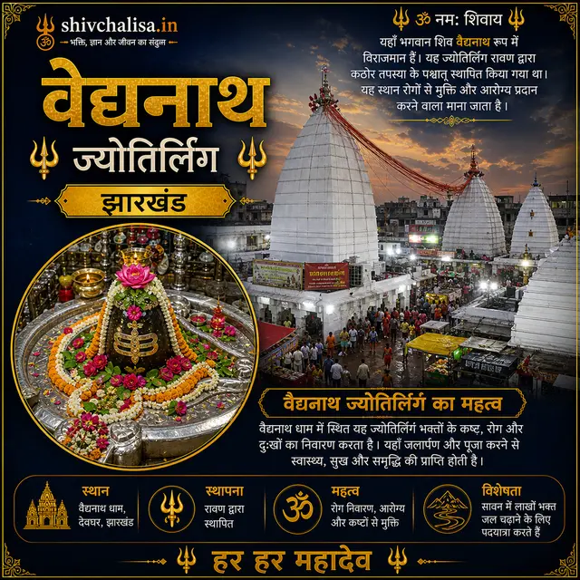 वैद्यनाथ ज्योतिर्लिंग देवघर झारखंड बाबा धाम मंदिर और शिवलिंग