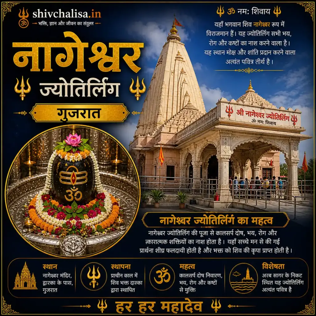 नागेश्वर ज्योतिर्लिंग द्वारका गुजरात मंदिर और शिव की विशाल प्रतिमा