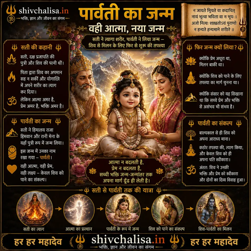 शिव-पार्वती विवाह – वह प्रेम कहानी जो तपस्या से शुरू हुई और अनंत तक चली | Shiv Parvati Vivah 3 Parvati ka Janma - Vahi atma - naya janma
